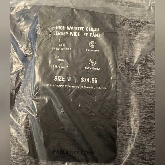 FABLETICS CLOUD JERSEY WIDE LEG JOGGERS - Picture 5 of 6